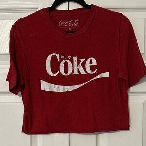 Coca-Cola Red Cropped Tee with White Logo
